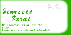henriett karai business card